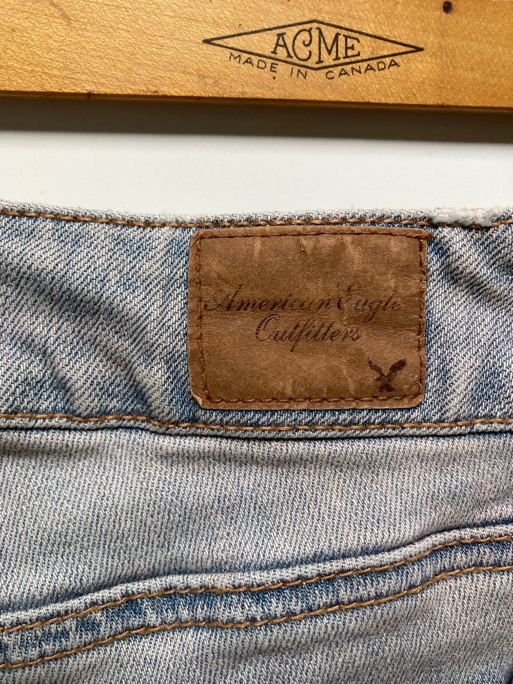 Vintage American Eagle Light Wash Skinny Jeans Gray Blue with Pink undertones - Picture 6 of 9